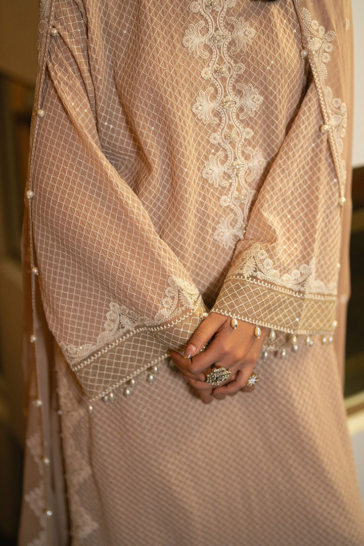 Cross Stitch - GILDED BEIGE - Chiffon - 4 Piece - Unstitched