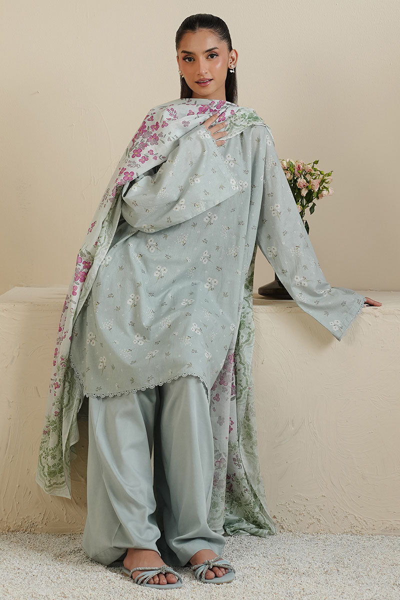 Cross Stitch - GRAY FROST - Lawn - 3 Piece - Unstitched