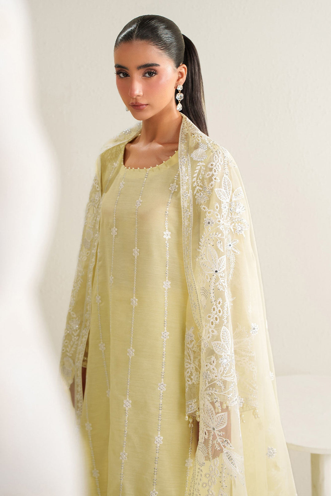 Cross Stitch - Garden Glow Silk Unstitch Suit For Women - 3 Piece