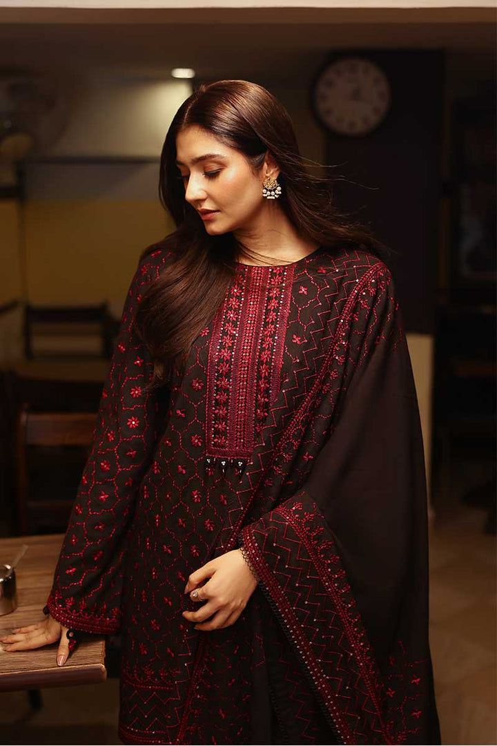 Cross Stitch - Garnet Grace - Khaddar Embroidered Suit - 3 Piece - Unstitch