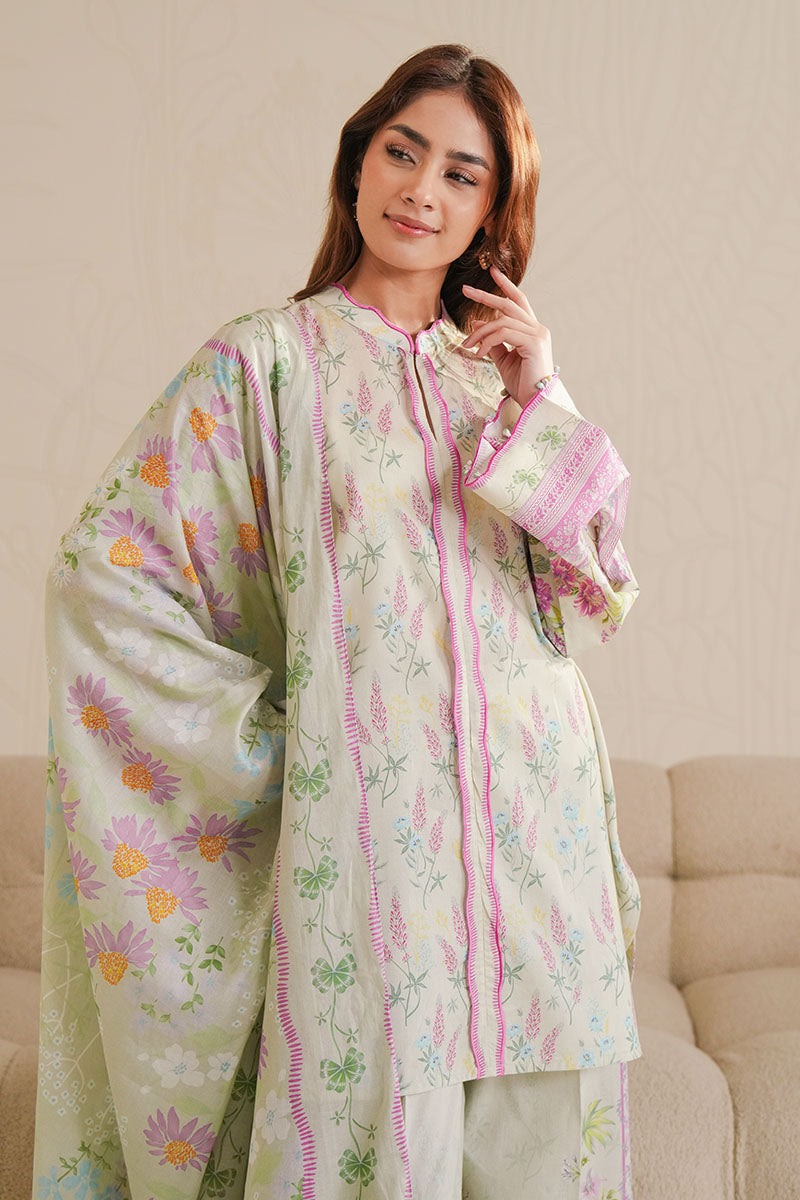 Cross Stitch - Garnet Tale Digital Print Lawn Unstitch Suit For Women - 3 Piece