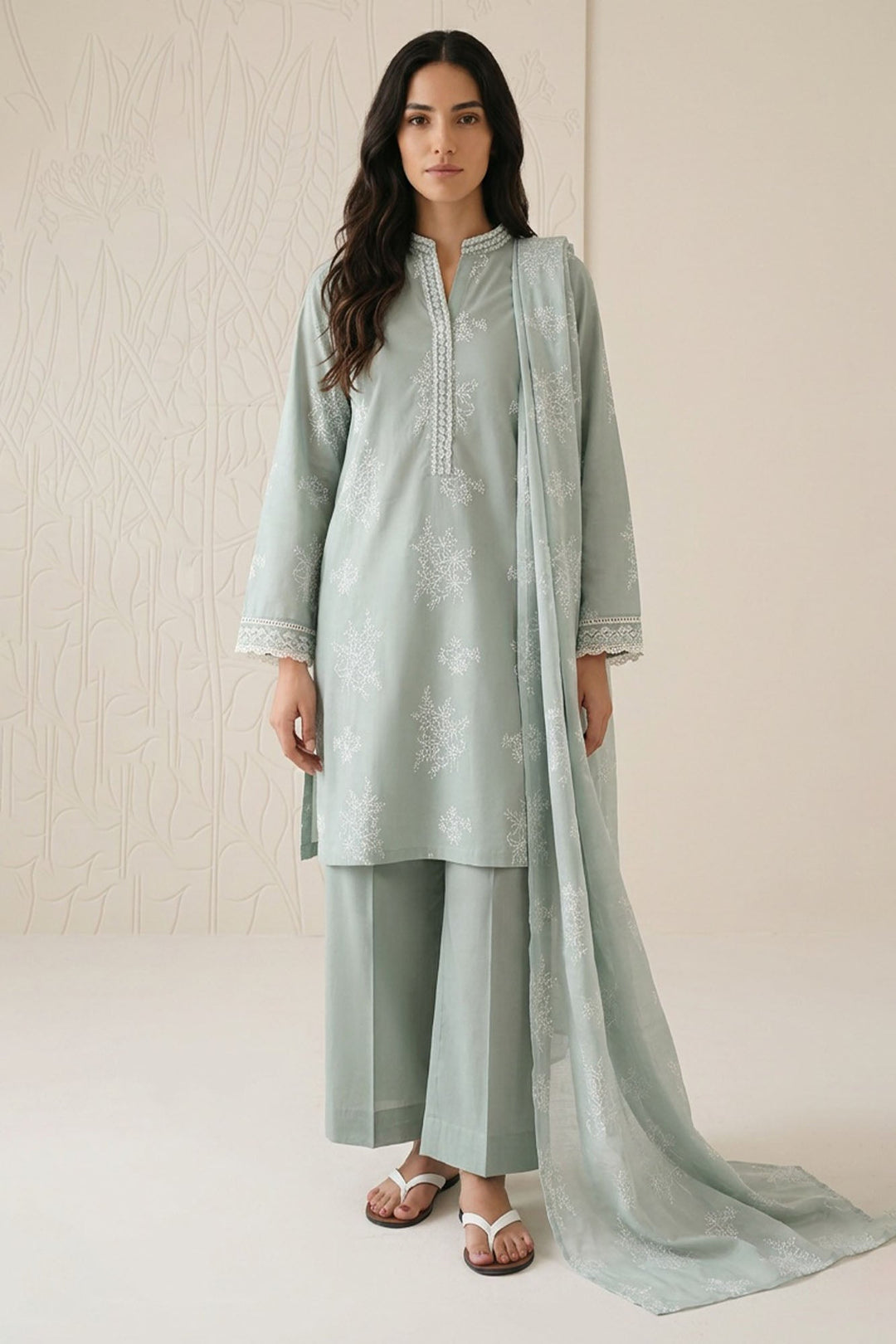 Cross Stitch - Green Essence Lawn Suit For Women - 3 Piece