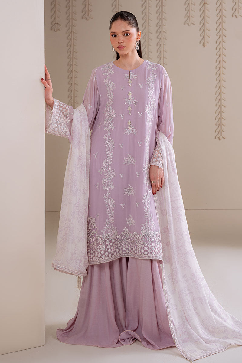 Cross Stitch - IRIS LAVENDER - Chiffon - 4 Piece - Unstitched