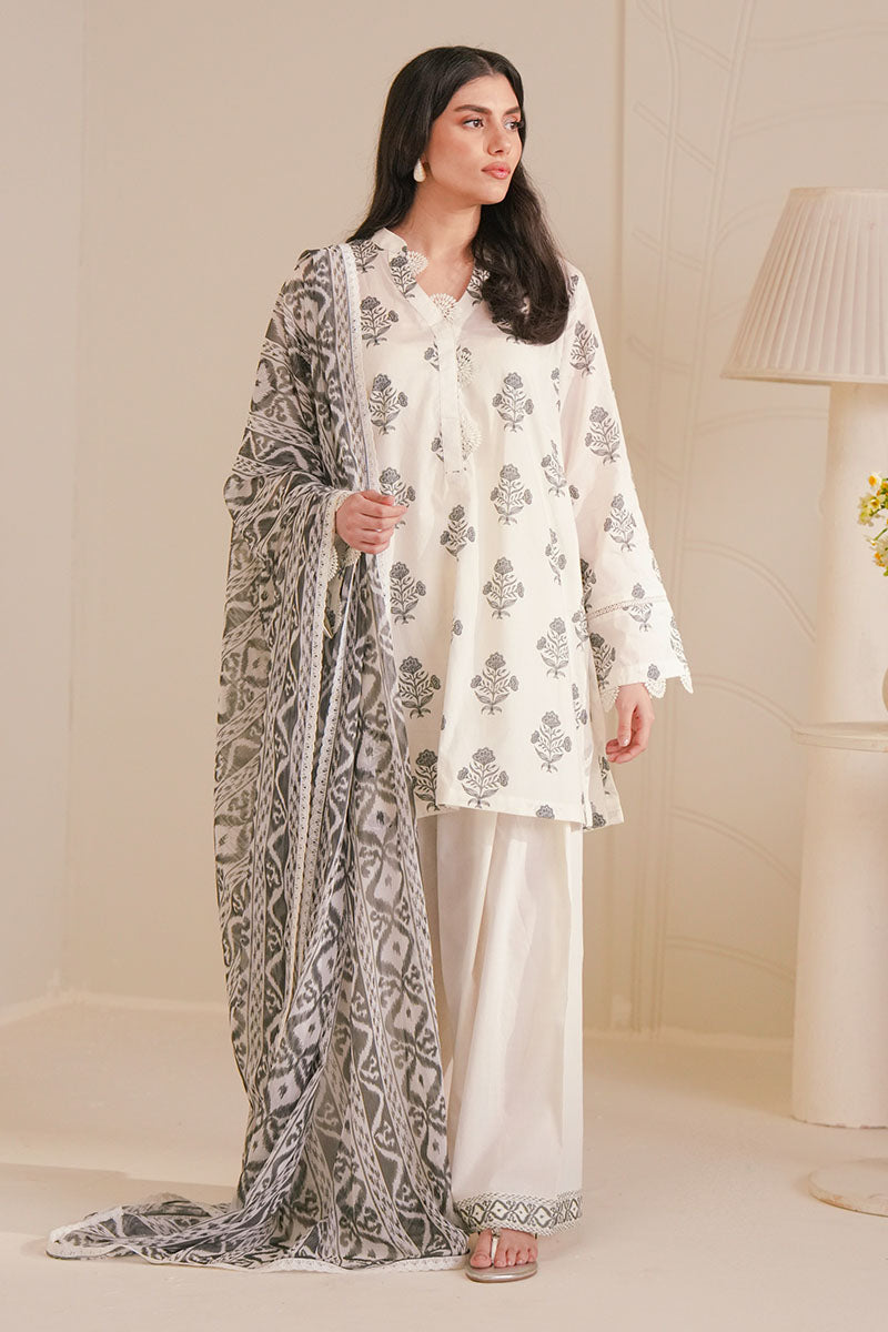 Cross Stitch - Ikat Essence Digital Print Lawn Unstitch Suit For Women - 3 Piece