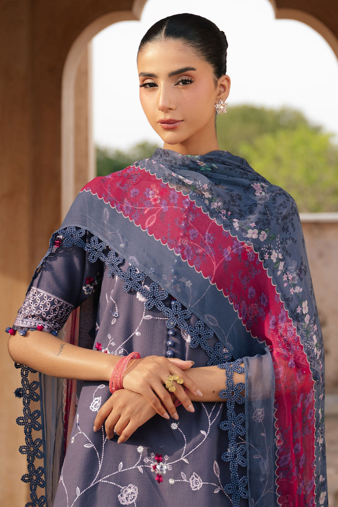 Cross Stitch - Indigo Dusk Lawn Suit For Women - 3 Piece