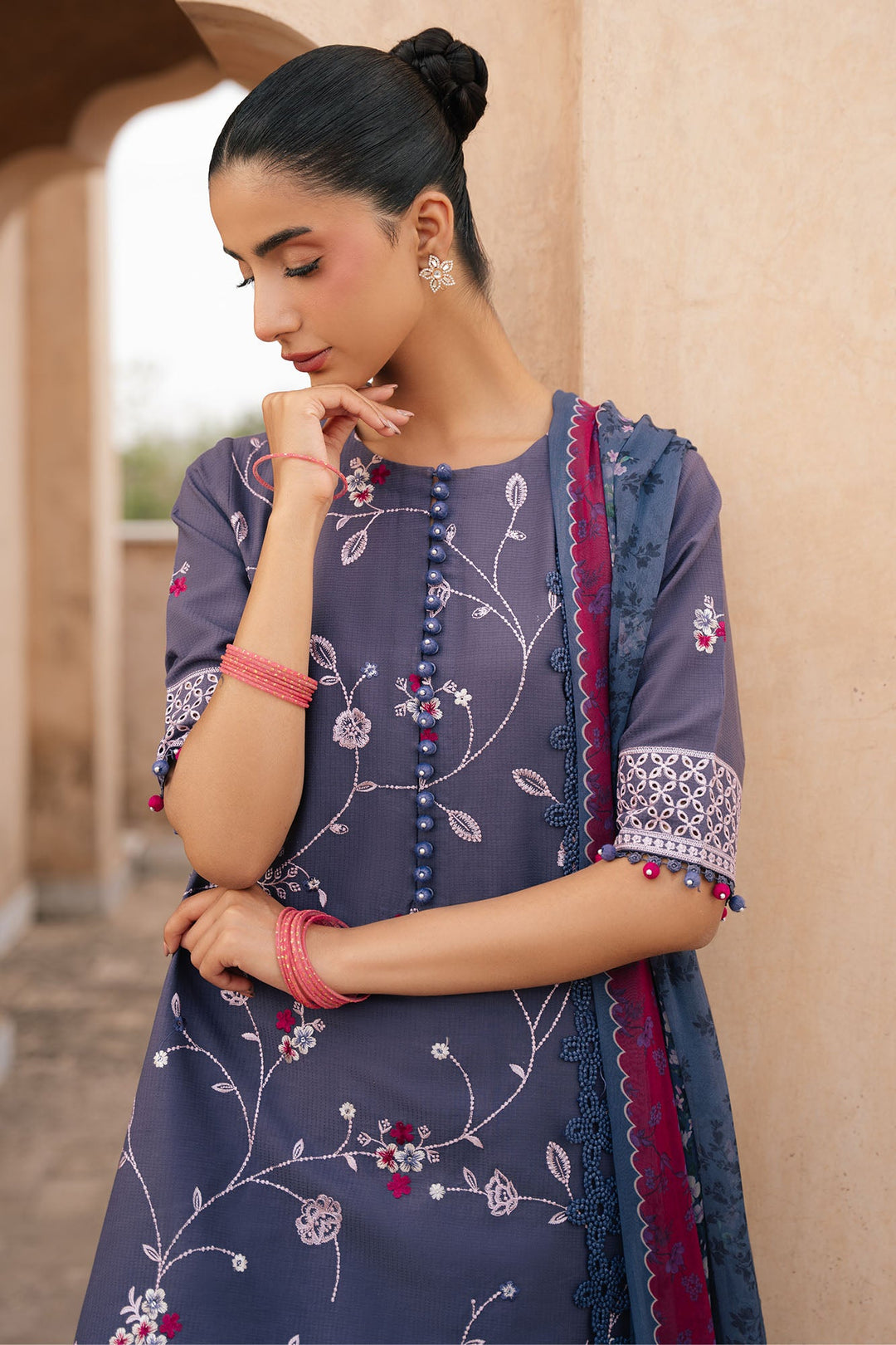 Cross Stitch - Indigo Dusk Lawn Suit For Women - 3 Piece