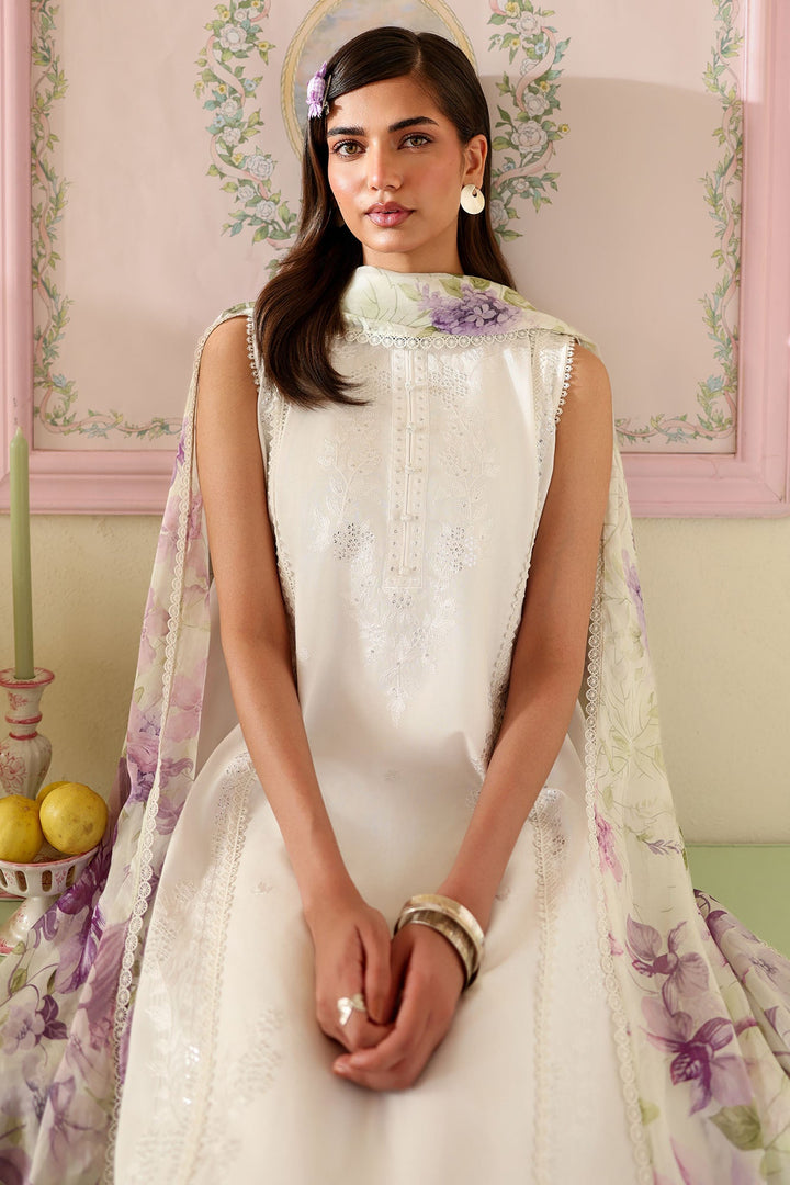 Cross Stitch - Ivory Atelier Printed Lawn Unstitch Suit For Women - 3 Piece