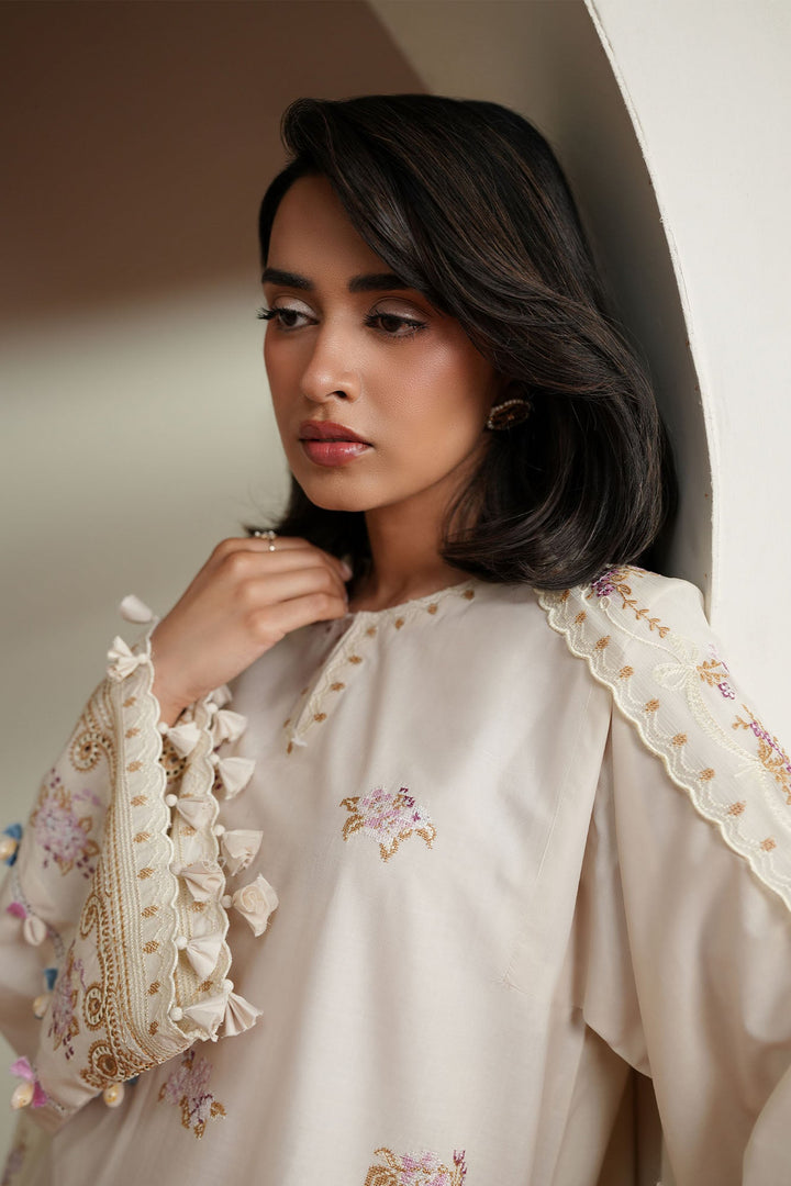 Cross Stitch - Ivory Mosiac Embroidered Lawn Unstitch Suit For Women - 3 Piece