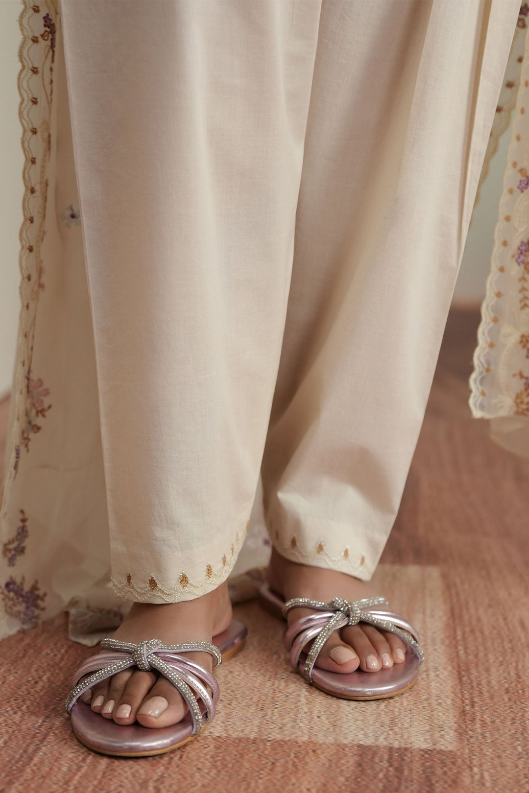 Cross Stitch - Ivory Mosiac Embroidered Lawn Unstitch Suit For Women - 3 Piece