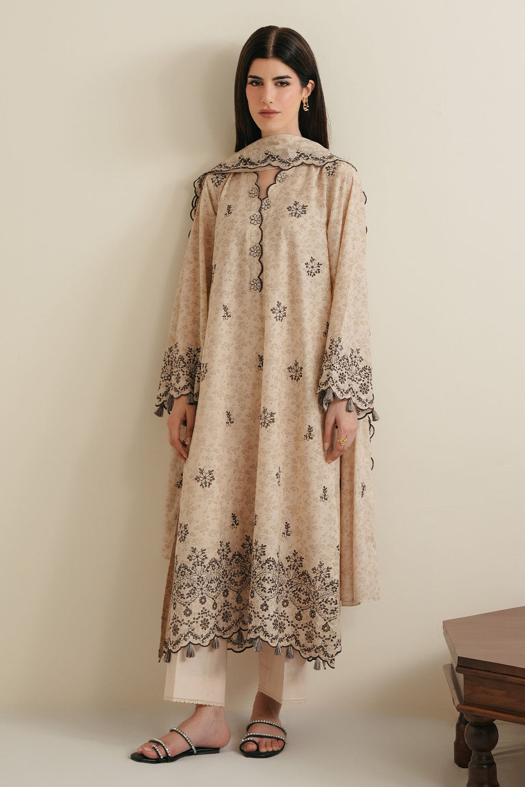 Cross Stitch - Ivory Noir Lawn Digital Suit For Women - 3 Piece
