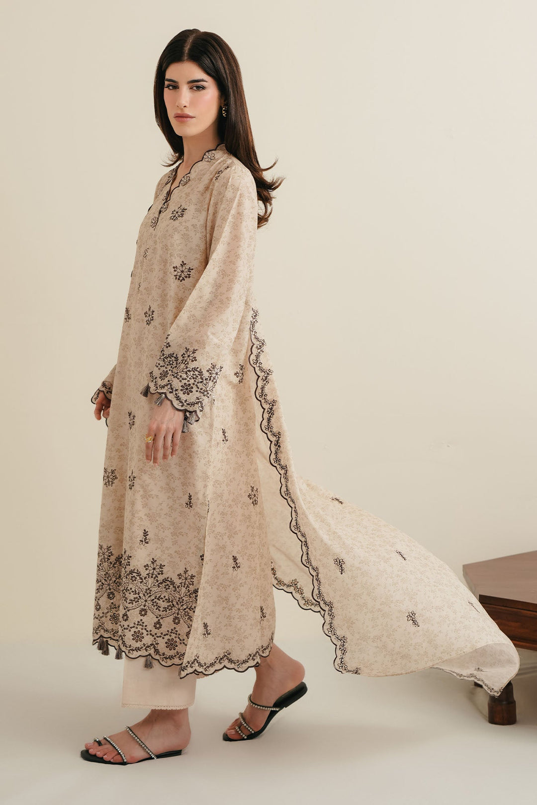 Cross Stitch - Ivory Noir Lawn Digital Suit For Women - 3 Piece