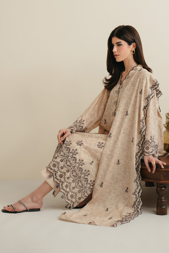 Cross Stitch - Ivory Noir Lawn Digital Suit For Women - 3 Piece