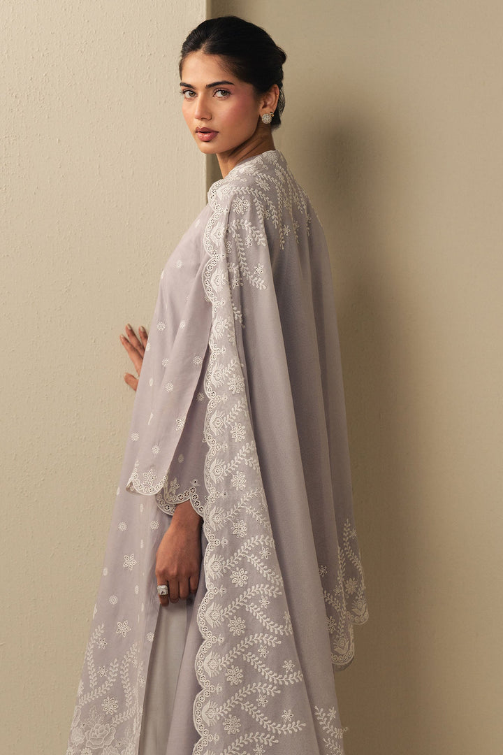 Cross Stitch - Lavender Cloud Cambric Suit For Women - Purple - 2 Piece