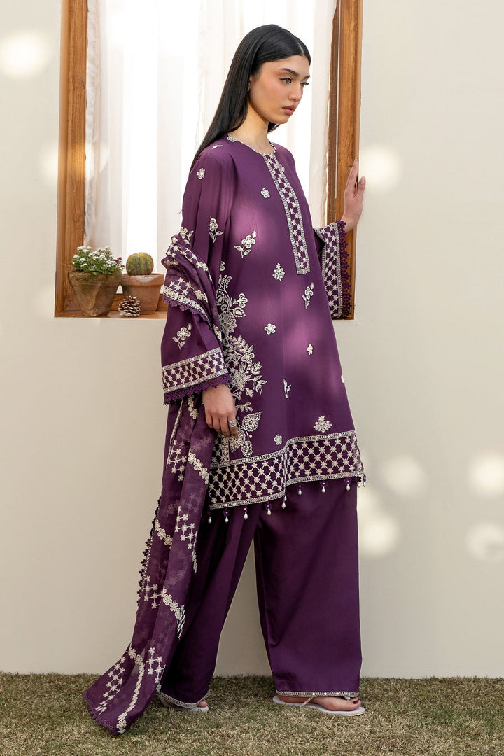 Cross Stitch - Lawn Chive Blossom Unstitch Suit For Women - 3 Piece
