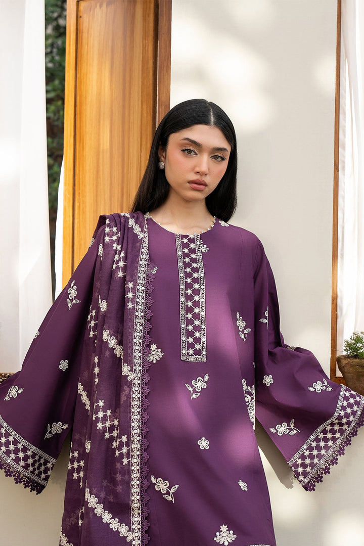 Cross Stitch - Lawn Chive Blossom Unstitch Suit For Women - 3 Piece