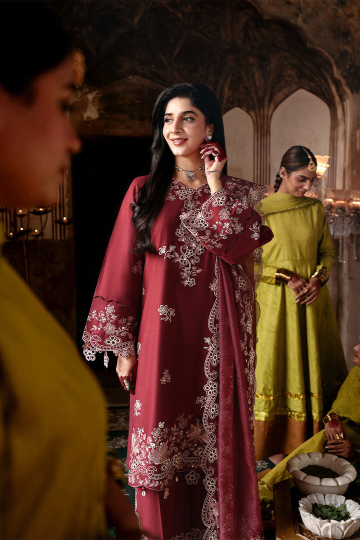 Cross Stitch - Lawn Crimson Drape Unstitch Suit For Women - 3 Piece