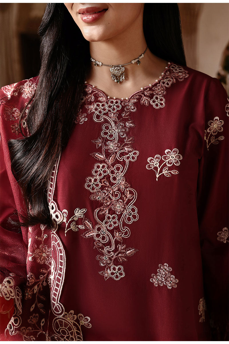 Cross Stitch - Lawn Crimson Drape Unstitch Suit For Women - 3 Piece