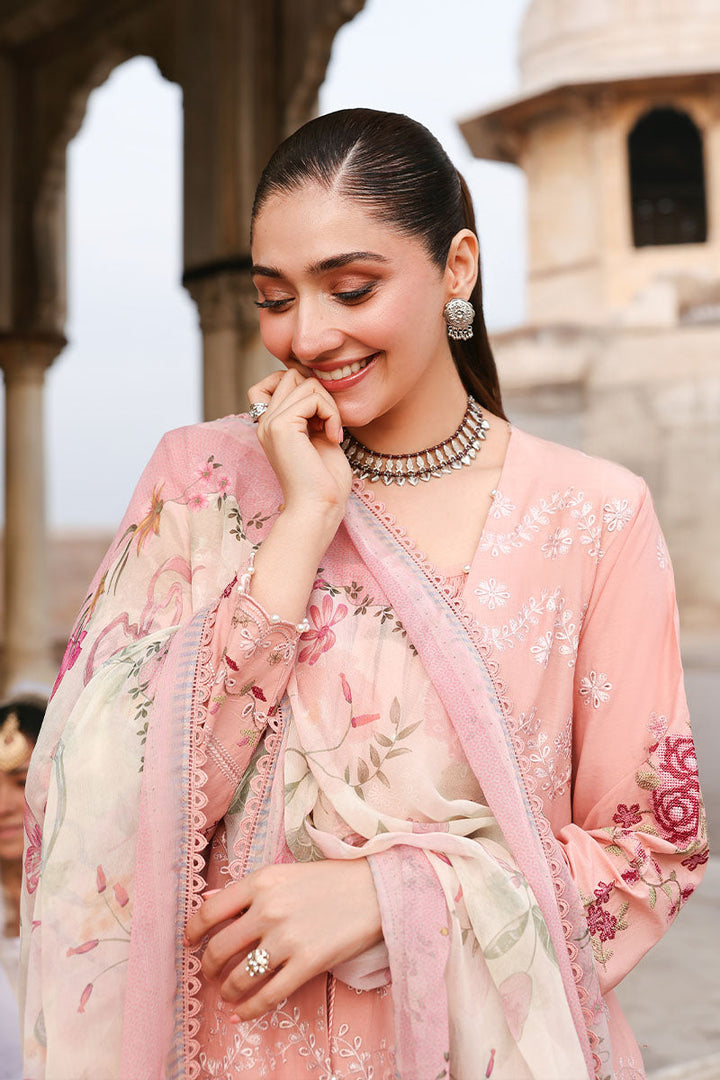 Cross Stitch - Lawn Dusky Rose Unstitch Suit For Women - 3 Piece