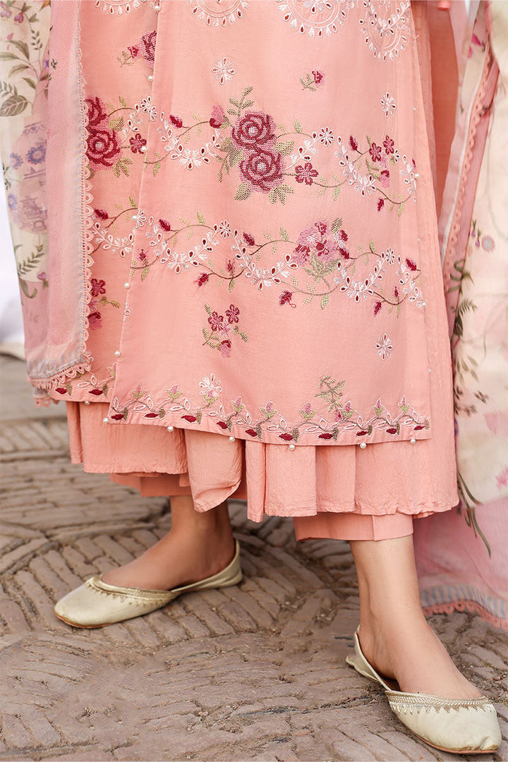 Cross Stitch - Lawn Dusky Rose Unstitch Suit For Women - 3 Piece