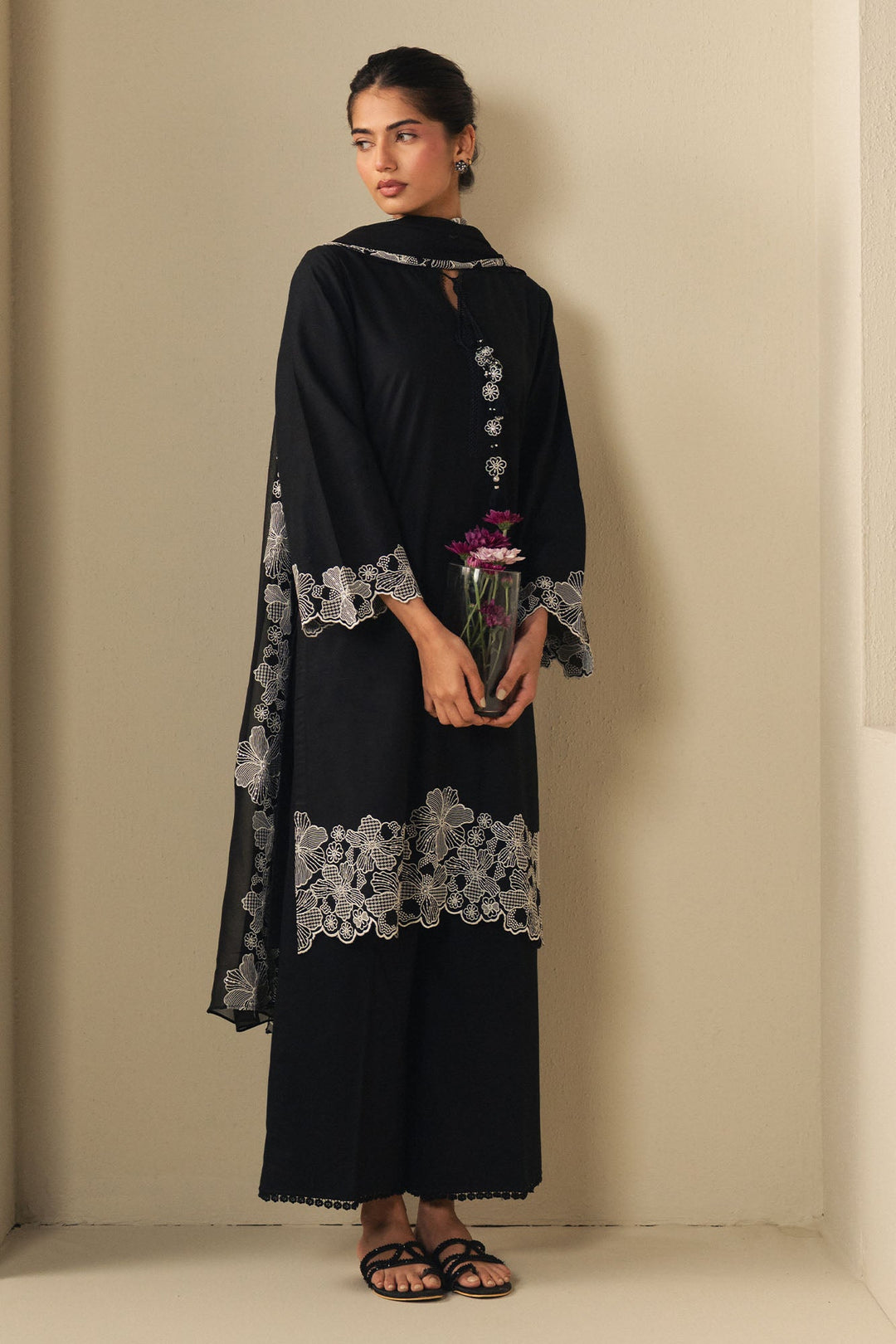 Cross Stitch - Lawn Luxe Noir Suit For Women - Black - 2 Piece