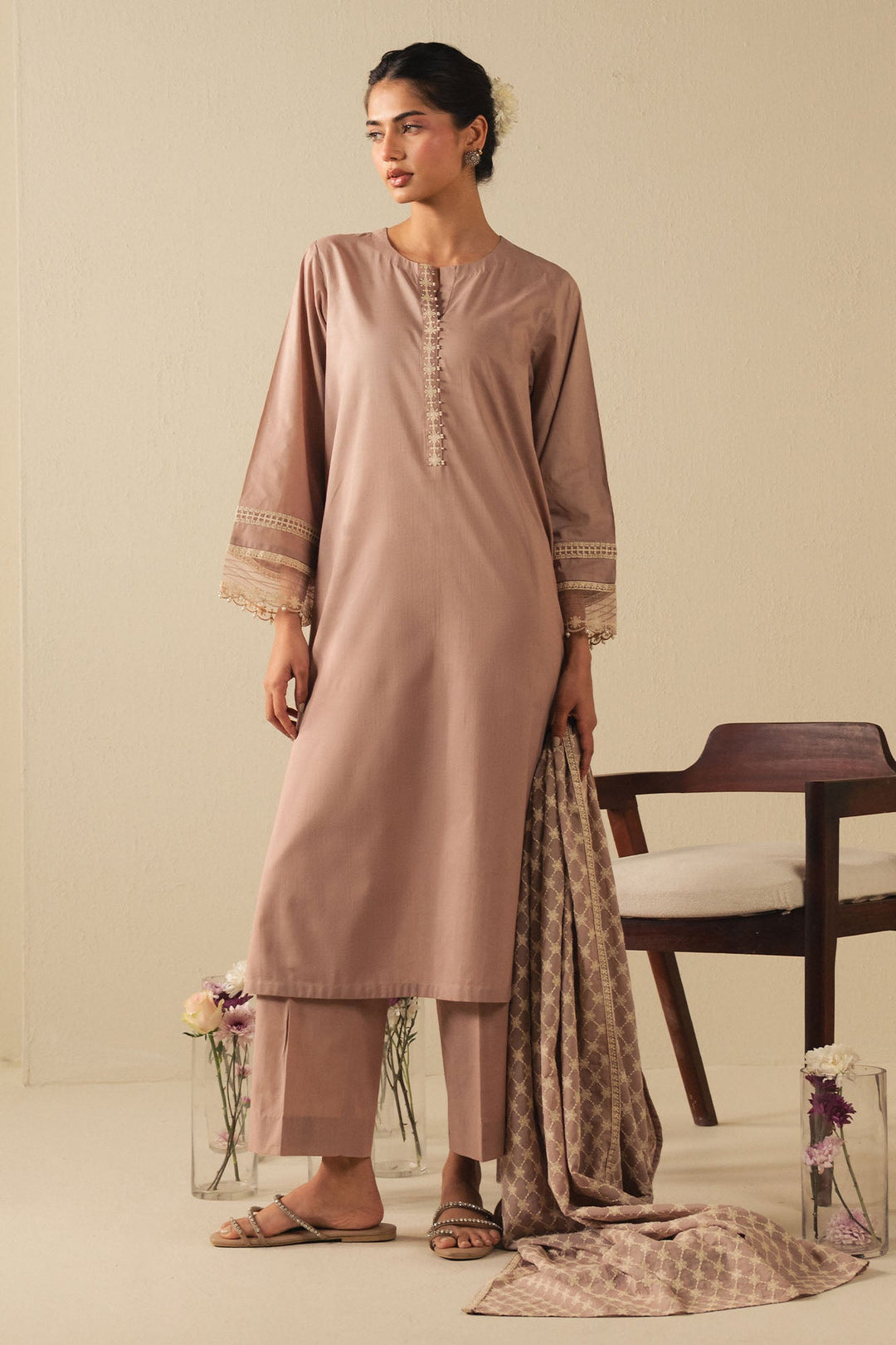 Cross Stitch - Lawn Mauve Whisper Suit For Women - Purple - 2 Piece