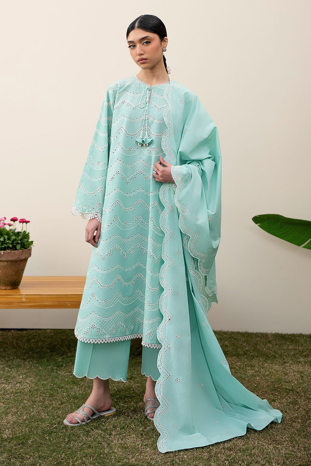 Cross Stitch - Lawn Neo Mint Unstitch Suit For Women - 3 Piece