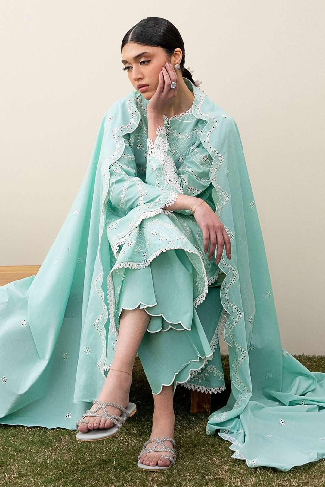Cross Stitch - Lawn Neo Mint Unstitch Suit For Women - 3 Piece