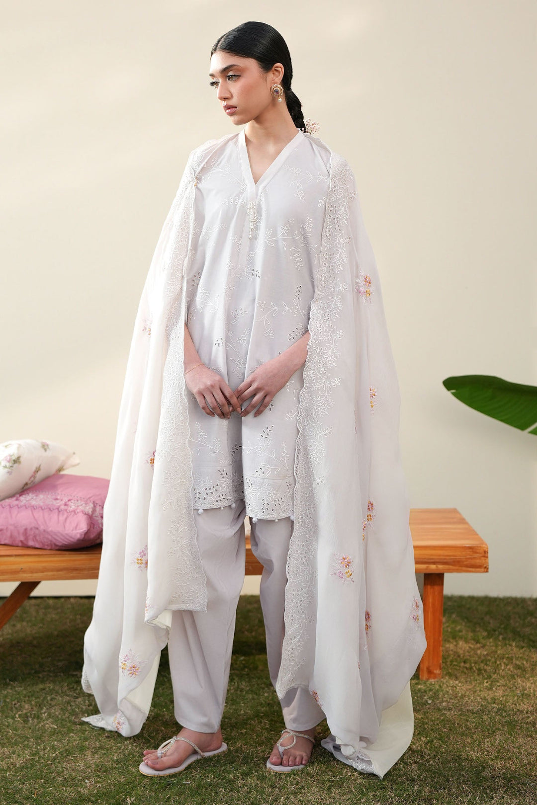 Cross Stitch - Lawn Persian Violet Unstitch Suit For Women - 3 Piece