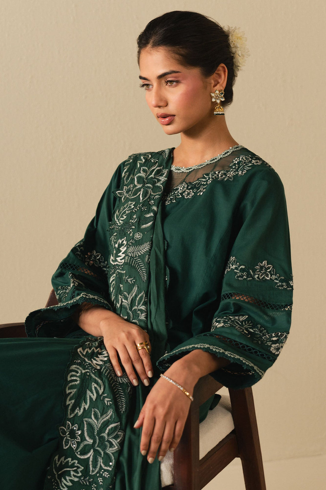 Cross Stitch - Lawn Pine Crest Suit For Women - Green - 2 Piece