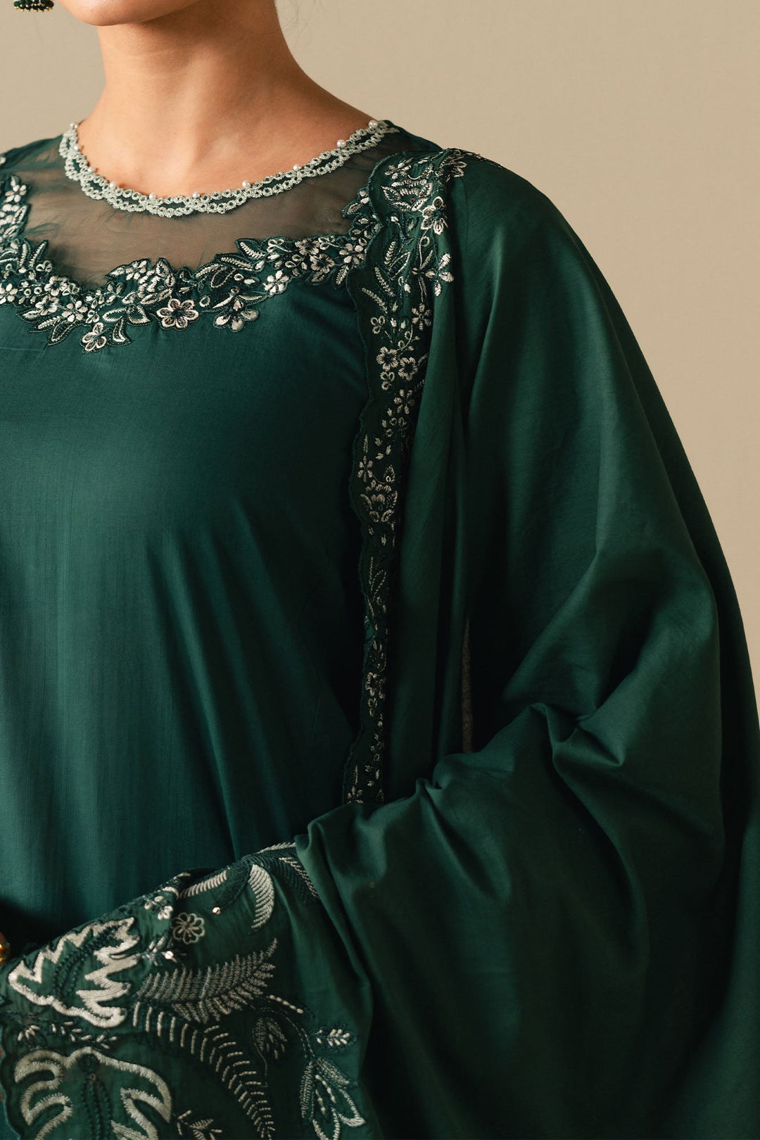 Cross Stitch - Lawn Pine Crest Suit For Women - Green - 2 Piece
