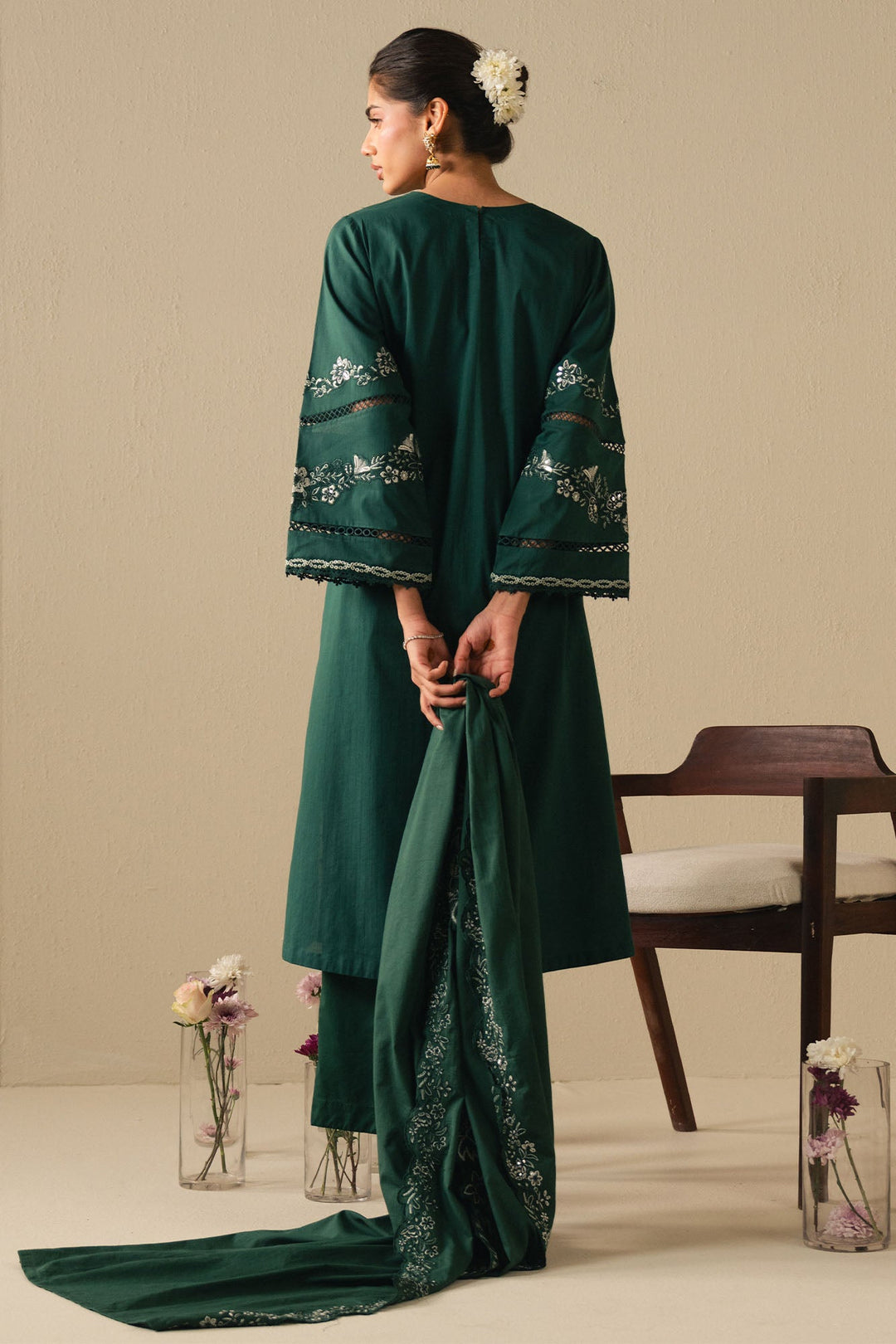 Cross Stitch - Lawn Pine Crest Suit For Women - Green - 2 Piece