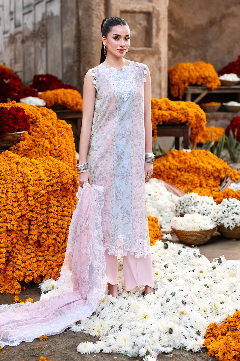 Cross Stitch - Lawn Rose Veil Unstitch Suit For Women - 3 Piece