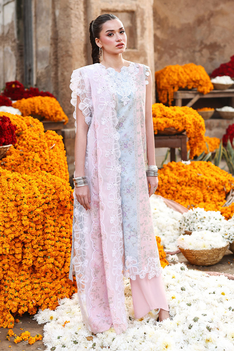 Cross Stitch - Lawn Rose Veil Unstitch Suit For Women - 3 Piece