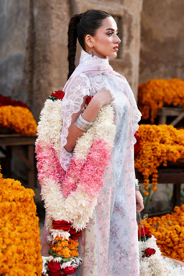 Cross Stitch - Lawn Rose Veil Unstitch Suit For Women - 3 Piece