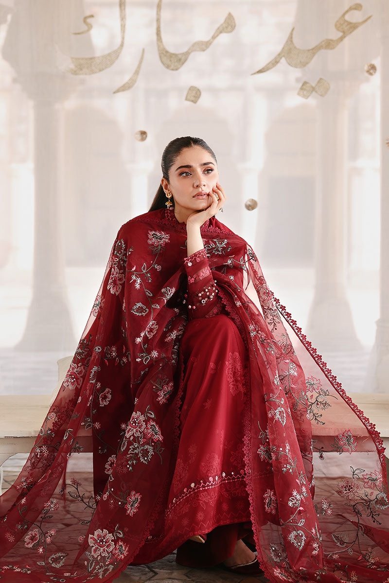 Cross Stitch - Lawn Rouge Flare Unstitch Suit For Women - 3 Piece
