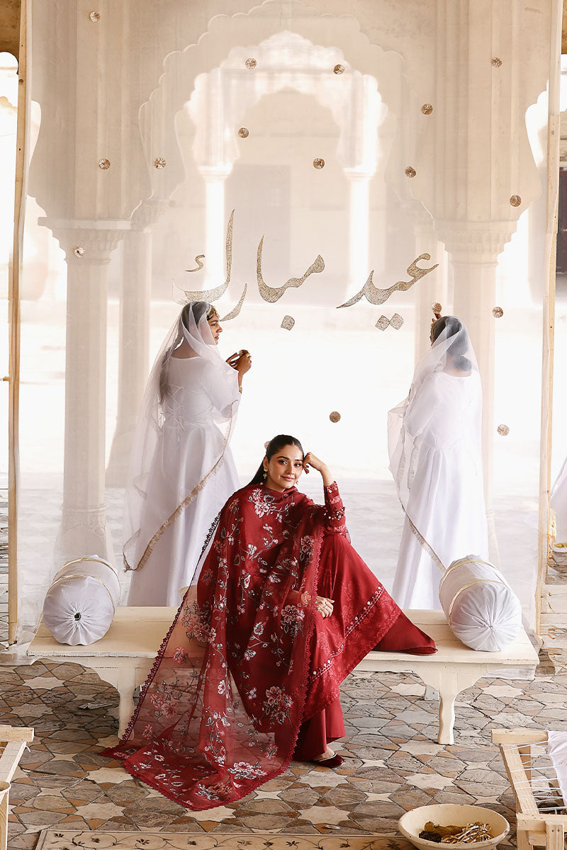 Cross Stitch - Lawn Rouge Flare Unstitch Suit For Women - 3 Piece