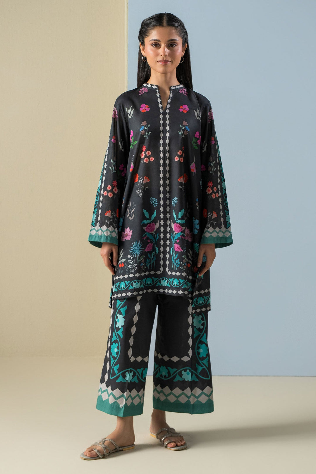 Cross Stitch - Lawn Sable Grace Suit For Women - Black - 2 Piece