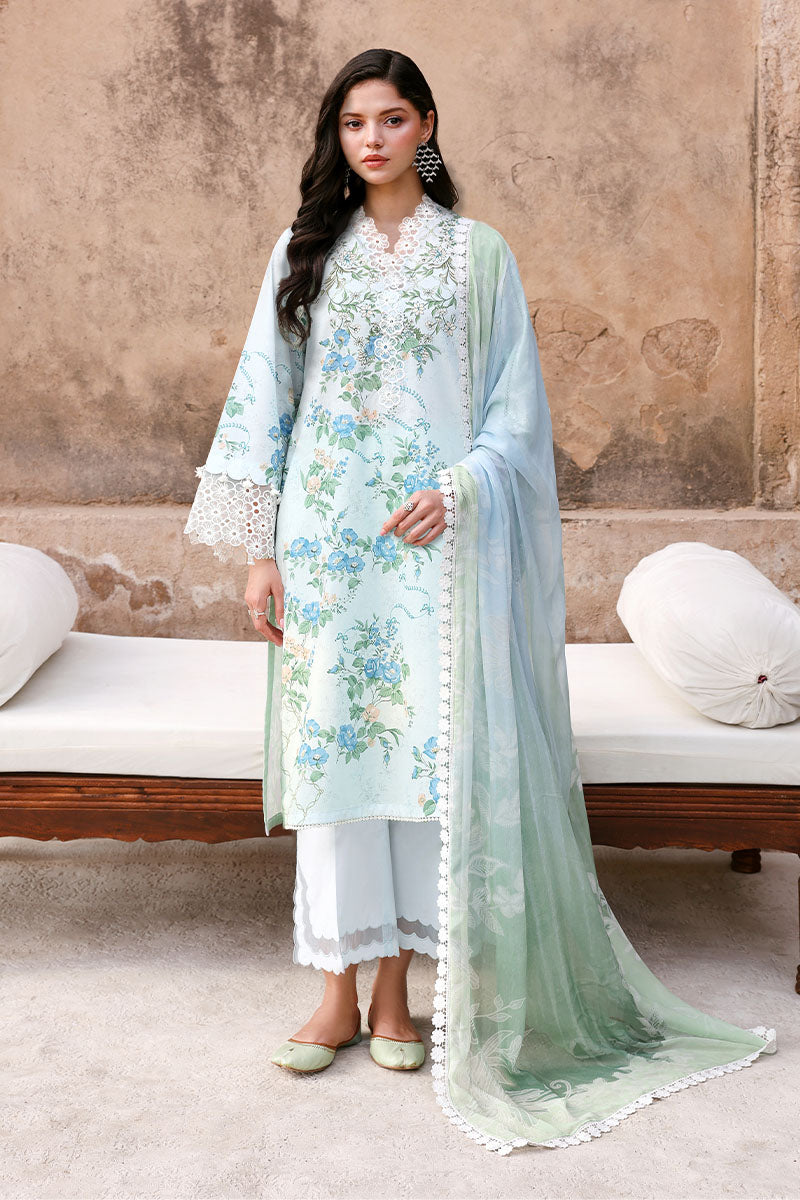Cross Stitch - Lawn Saeafoam Treasure Unstitch Suit For Women - 3 Piece