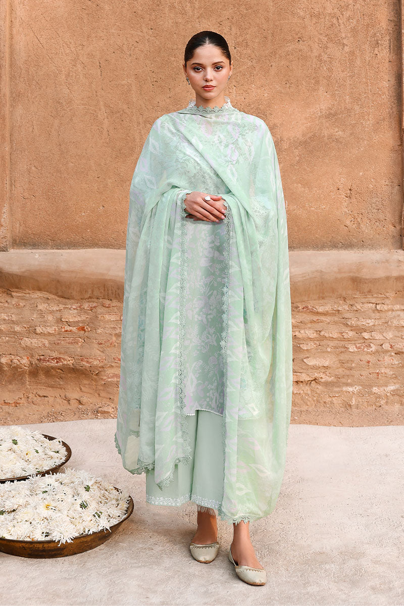 Cross Stitch - Lawn Sage Green Unstitch Suit For Women - 3 Piece