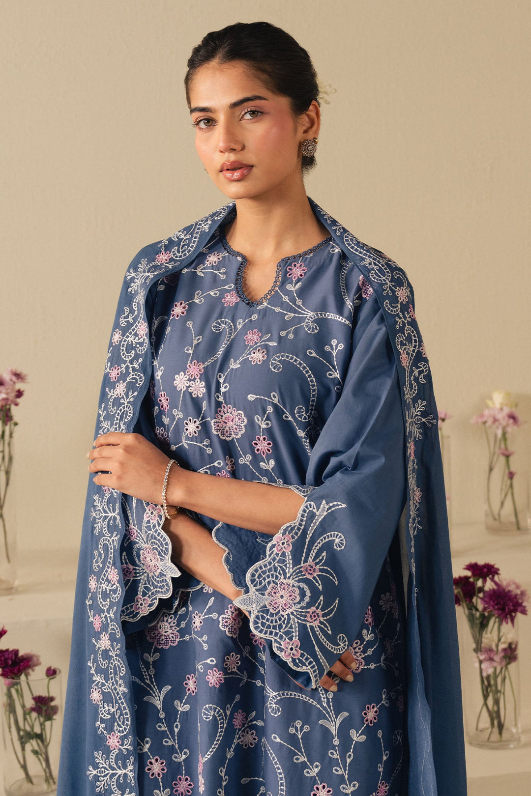 Cross Stitch - Lawn Sky Lance Suit For Women - Blue - 2 Piece
