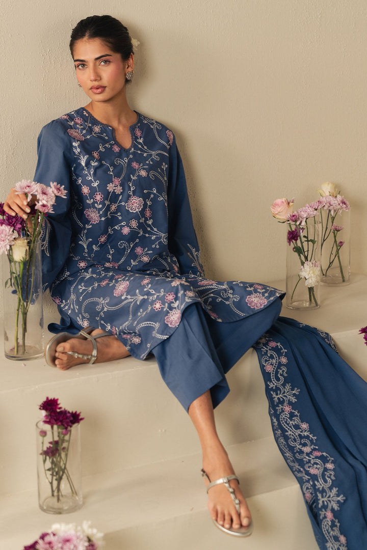 Cross Stitch - Lawn Sky Lance Suit For Women - Blue - 2 Piece