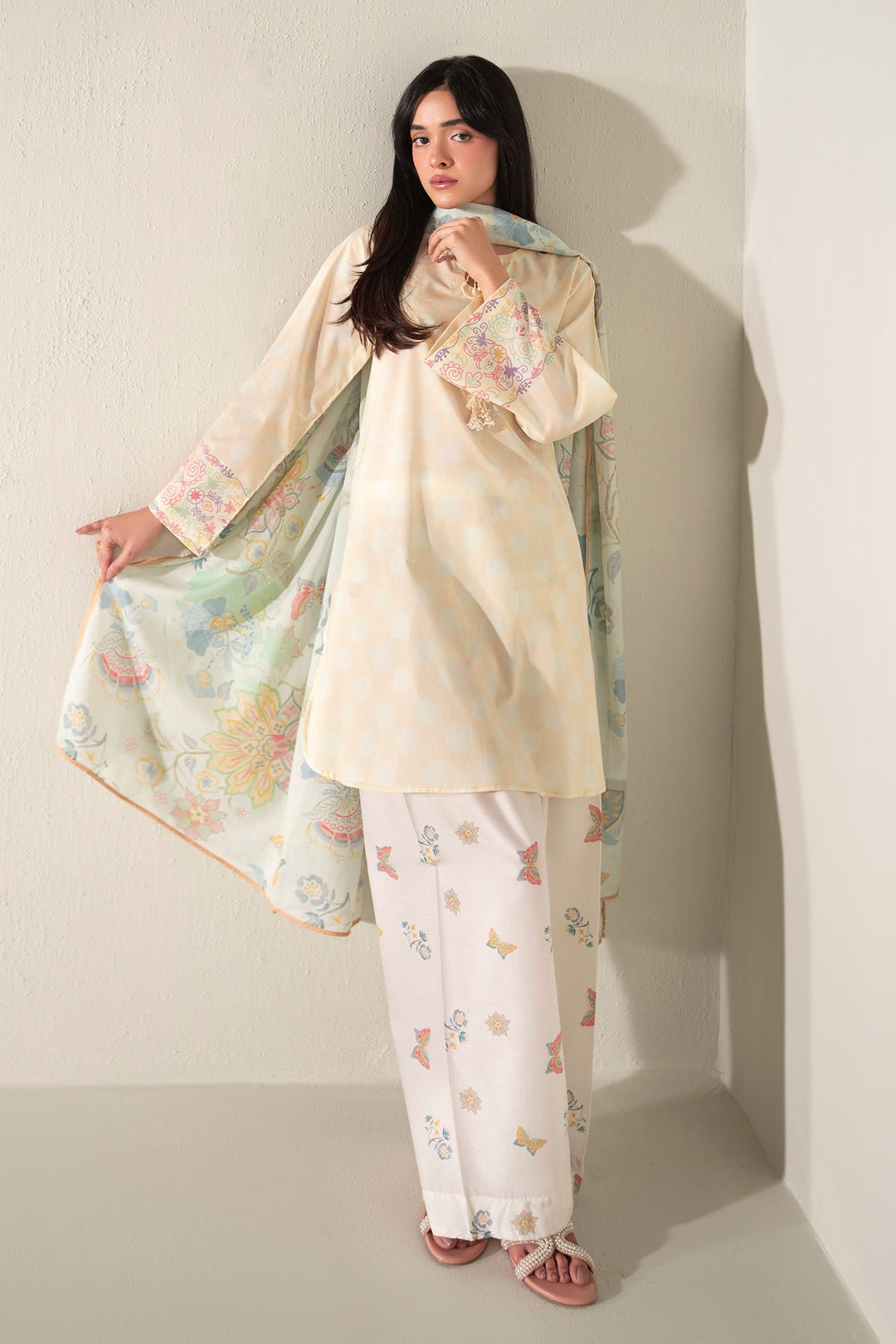 Cross Stitch - Lemon Drop Lawn Suit For Women - Multi - 3 Piece