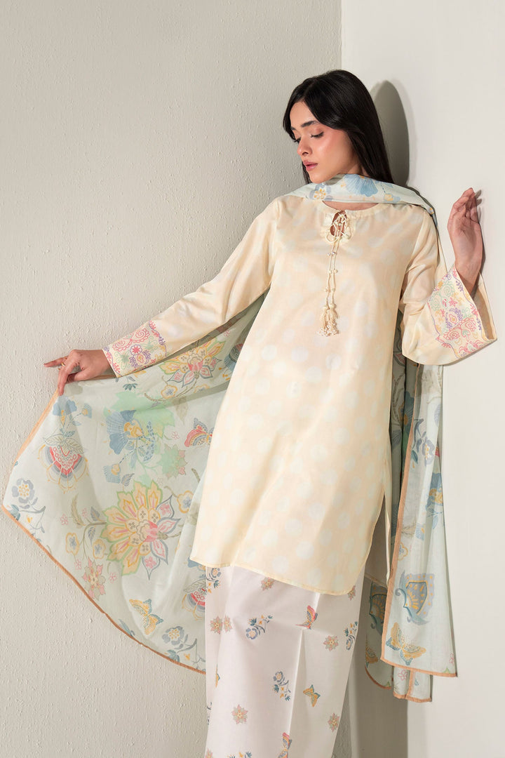 Cross Stitch - Lemon Drop Lawn Suit For Women - Multi - 3 Piece