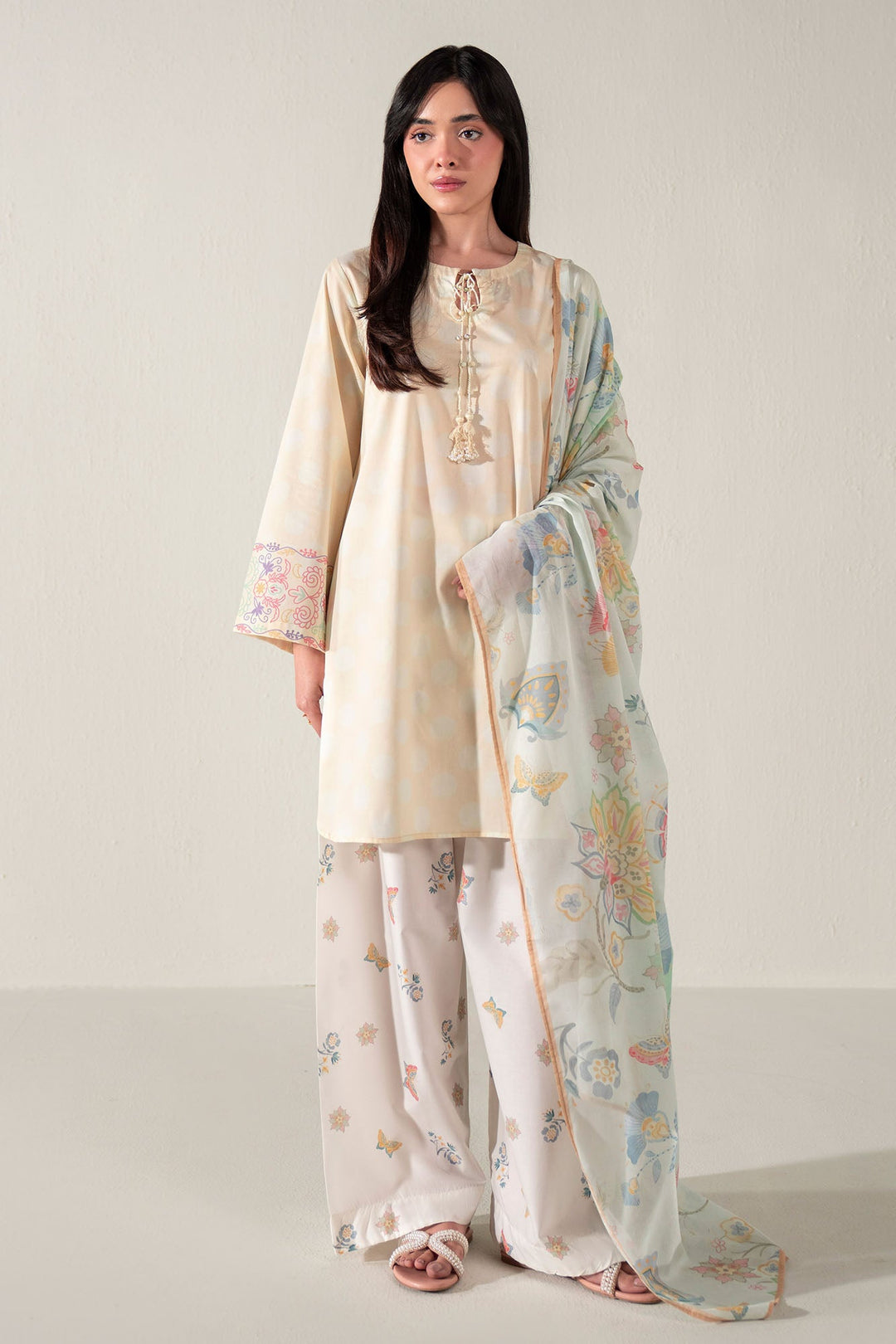 Cross Stitch - Lemon Drop Lawn Suit For Women - Multi - 3 Piece