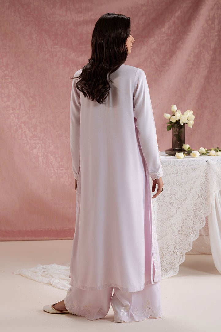 Cross Stitch - Lilac Mist Raw Silk Suit For Women - Purple - 2 Piece