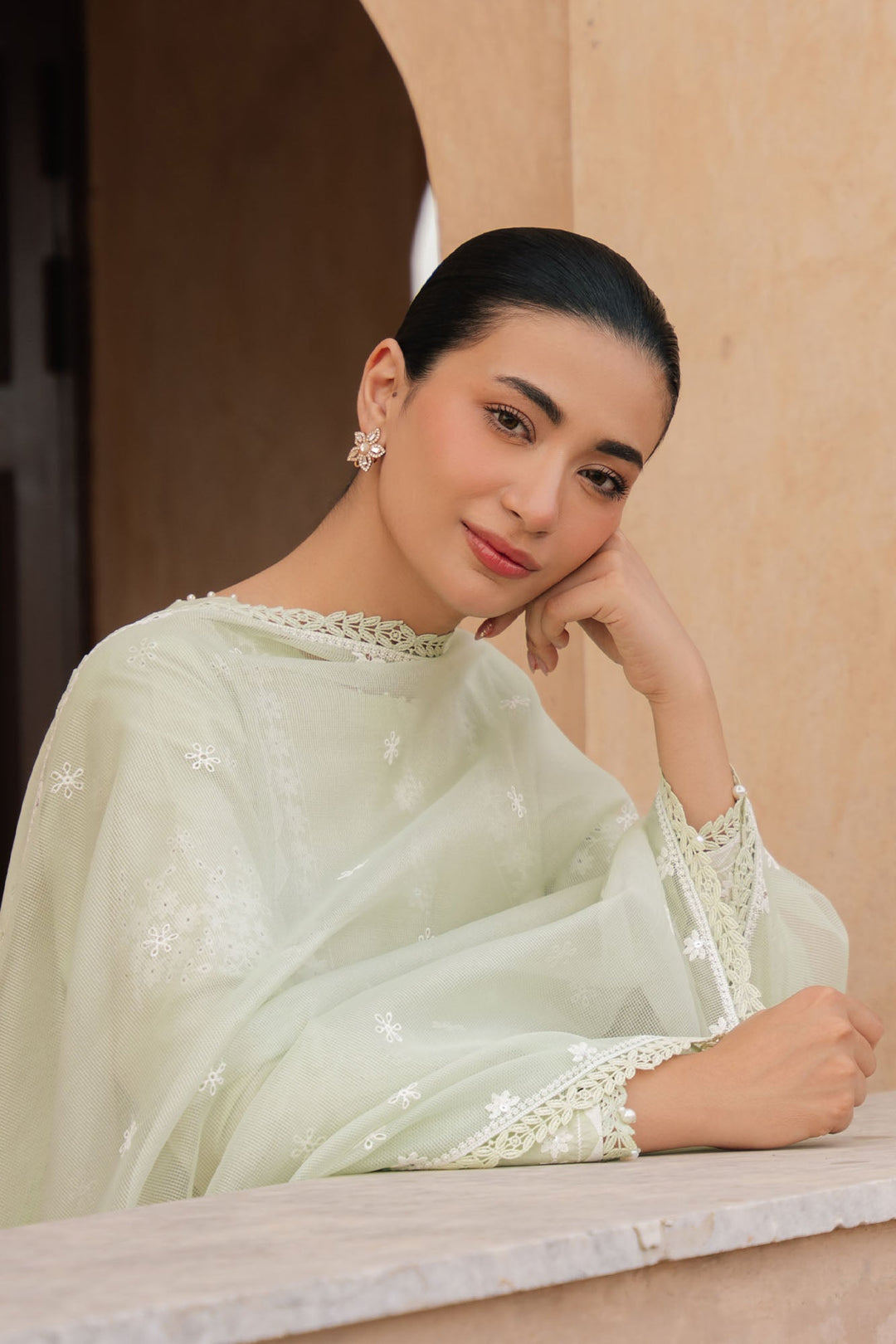Cross Stitch - Lumiere Meadow Lawn Suit For Women - 3 Piece