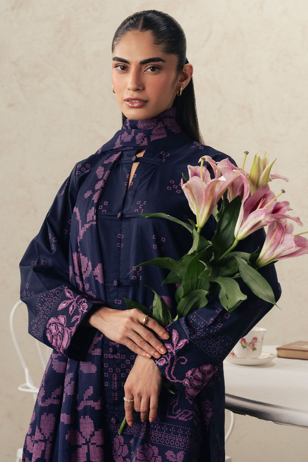 Cross Stitch MAGENTA MUSE Unstitched Blue 3 Piece