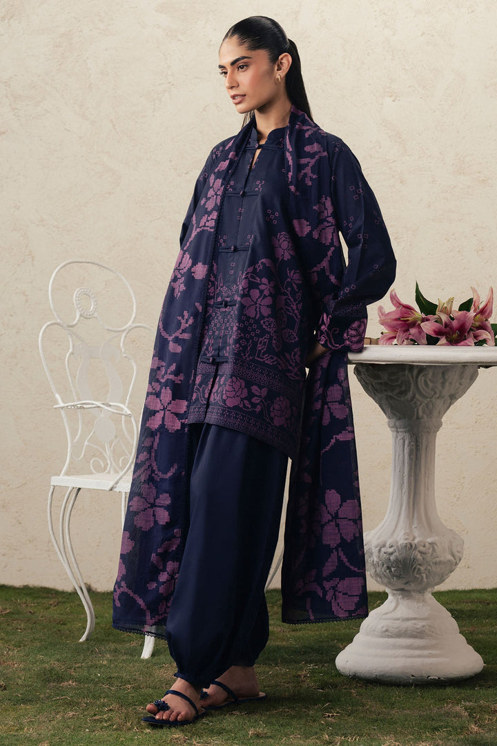 Cross Stitch MAGENTA MUSE Unstitched Blue 3 Piece