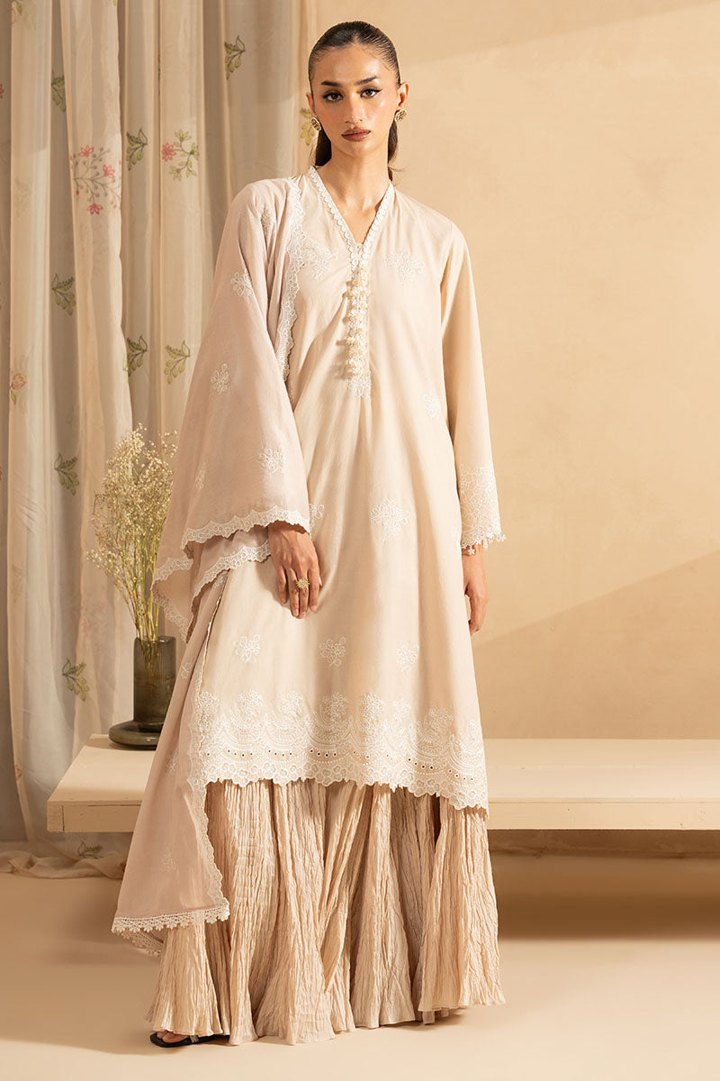 Cross Stitch - MOONLIT BEIGE - Lawn - 3 Piece - Unstitched