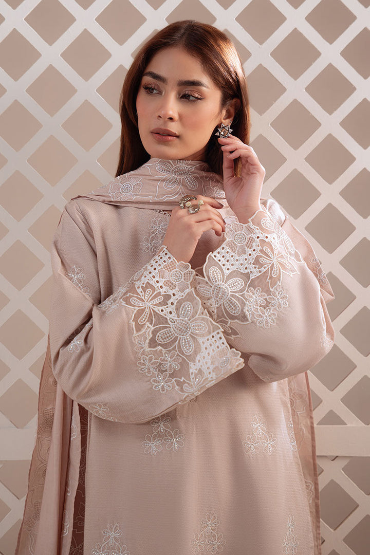 Cross Stitch - Mocha Veil Lawn Suit For Women - Beige - 2 Piece